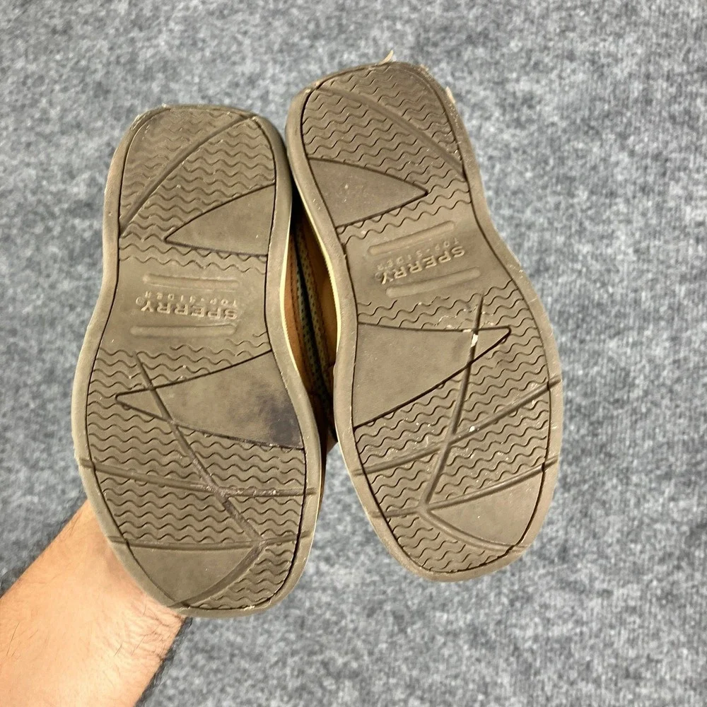 Sperry Boat Shoes Toddler Size 9.5M‎ Brown Leather Mesh Lanyard Casual Loafers